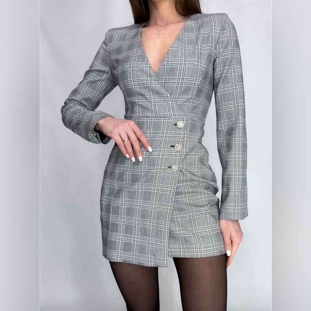 Zara plaid blazer dress